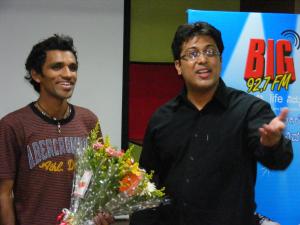 Winner of Sing with Sonu contest in Bangalore - Deepak with RJ Harsha