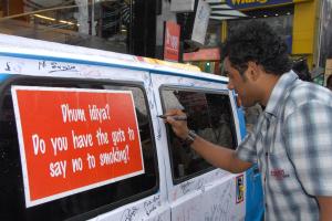 RJ Rohith from BIG 92.7 FM promotes World Anti Tobacco Day in Commercial Street